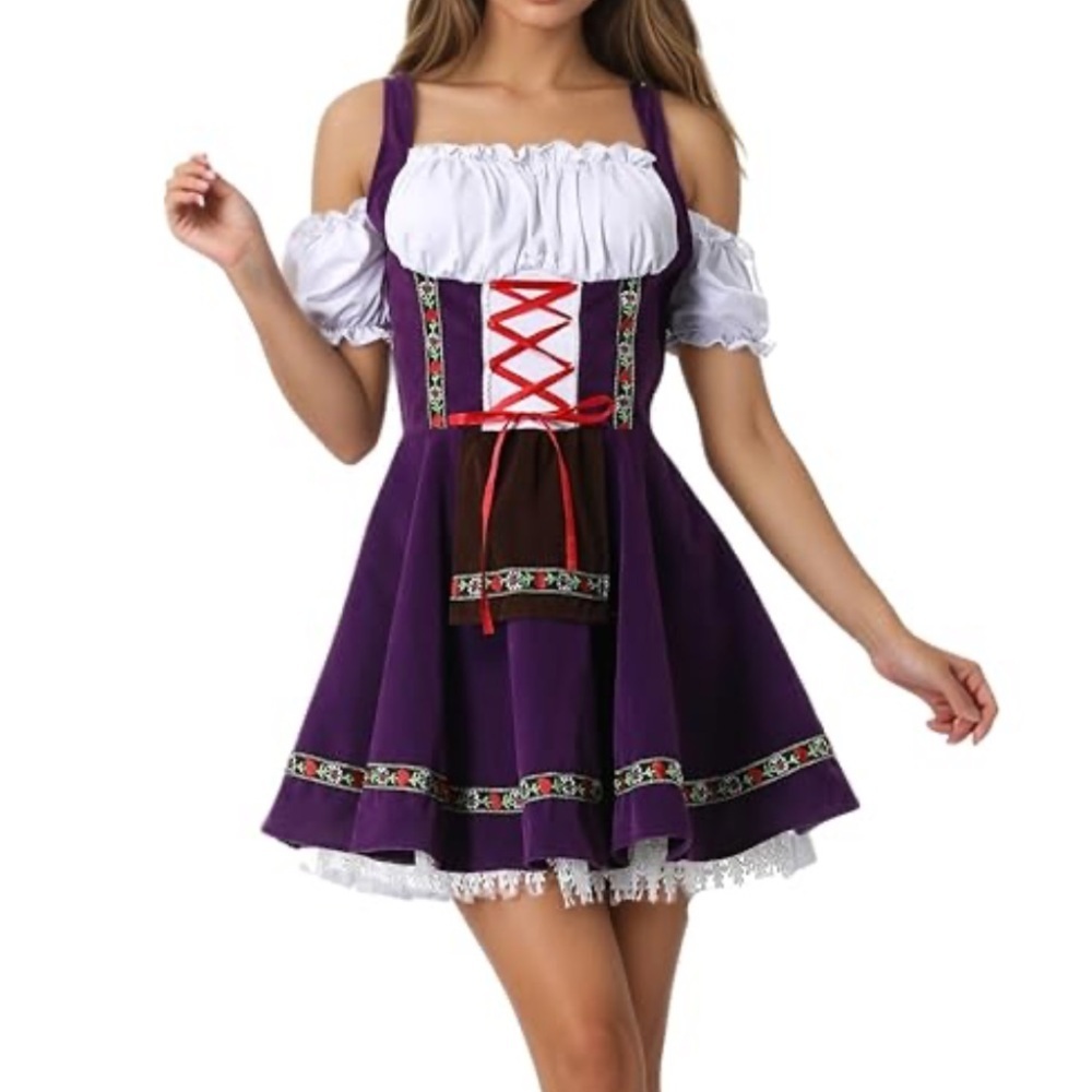Bavarian Beauty Costume SzM Women 6-8 Dresses Traditional Bavarian German Outfit - Picture 4 of 7